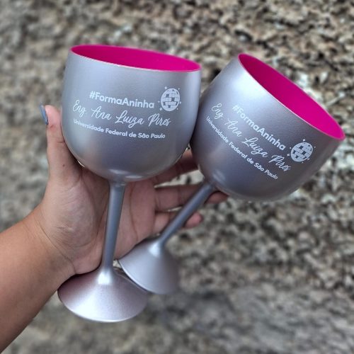 Taça de Gin PINK – JATEADA PRATA Taça de Gin PINK - JATEADA PRATA